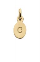 KA Oval Letter C, 18K Gold Vermeil